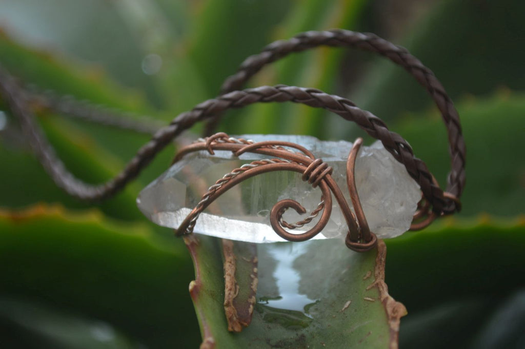 Hand Made Mixed Copper Wire Wrapped Pendants x 6 From Southern Africa - Toprock Gemstones and Minerals 