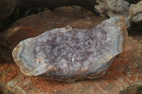 Natural Zululand Amethyst Geode Plate Specimens x 2 from Jozini, South Africa - Toprock Gemstones and Minerals 