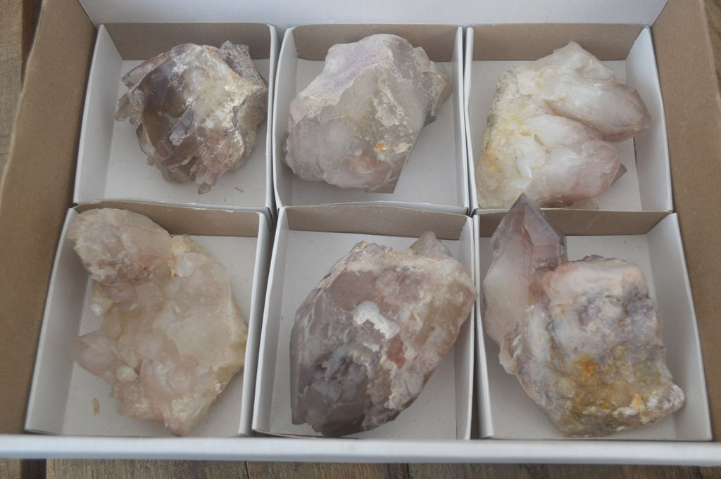 Natural Hematoid Quartz Clusters x 6 From Karoi, Zimbabwe - Toprock Gemstones and Minerals 
