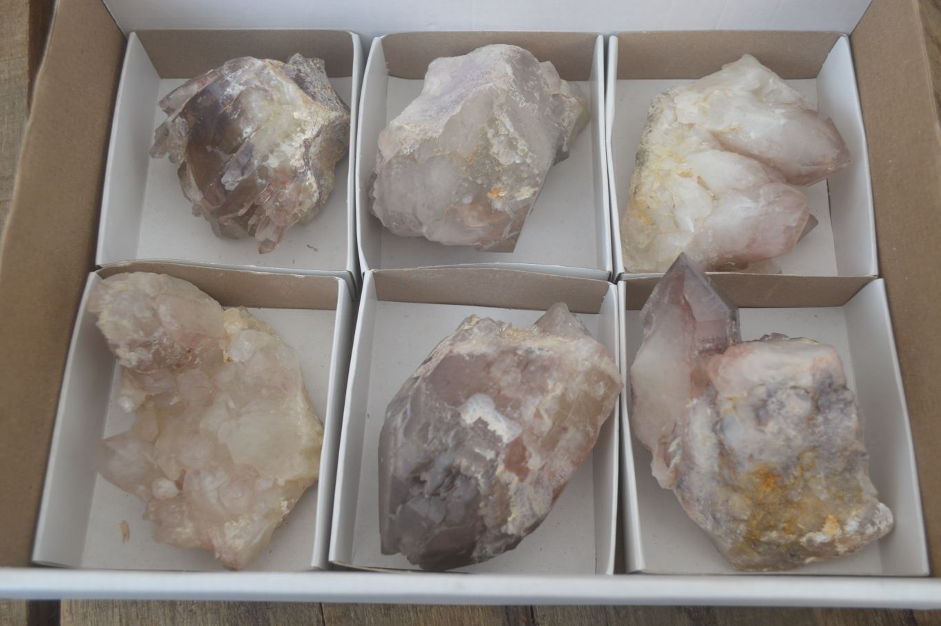 Natural Hematoid Quartz Clusters x 6 From Karoi, Zimbabwe - Toprock Gemstones and Minerals 