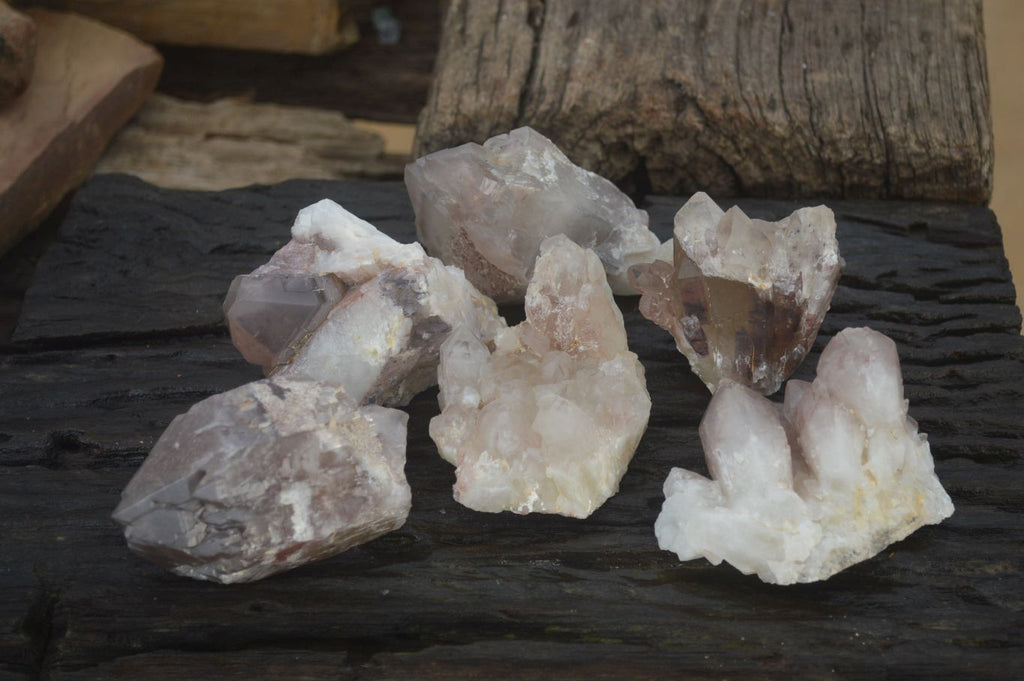 Natural Hematoid Quartz Clusters x 6 From Karoi, Zimbabwe - Toprock Gemstones and Minerals 