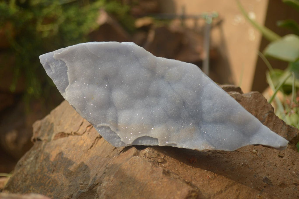 Natural Crystalline Blue Lace Agate Plates x 2 From Namibia - Toprock Gemstones and Minerals 