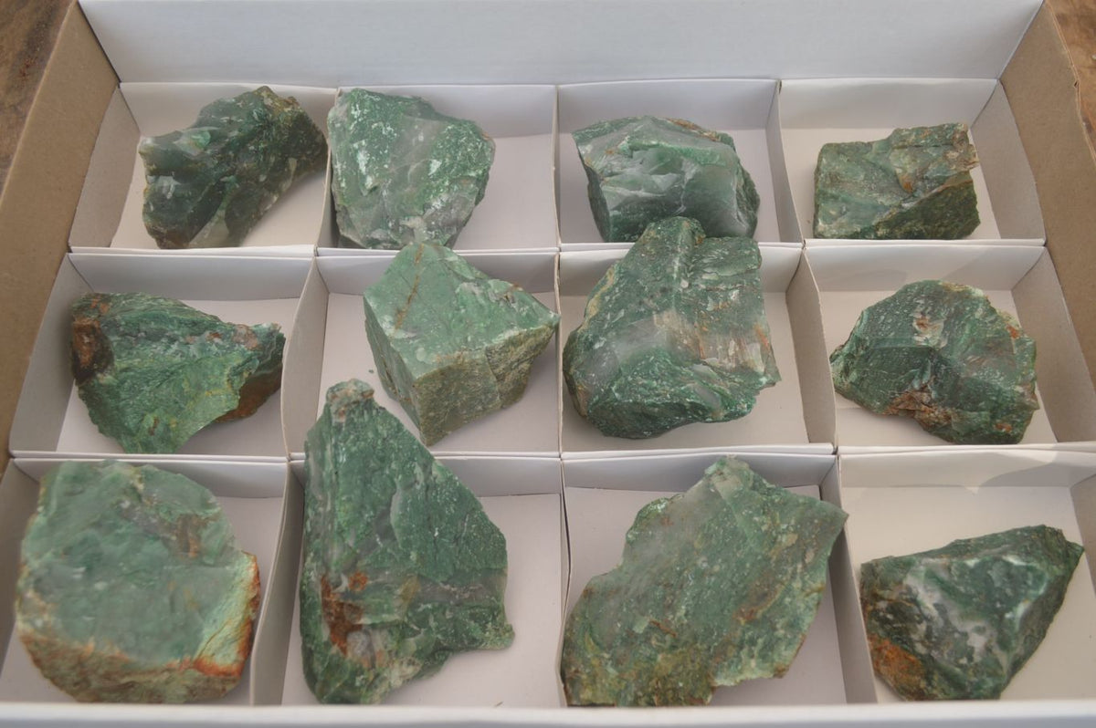 Natural Jade Cobbed Specimens x 12 From Swaziland - Toprock Gemstones and Minerals 