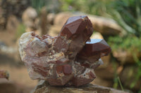 Natural Red Hematoid Quartz Clusters x 3 From Karoi, Zimbabwe - Toprock Gemstones and Minerals 