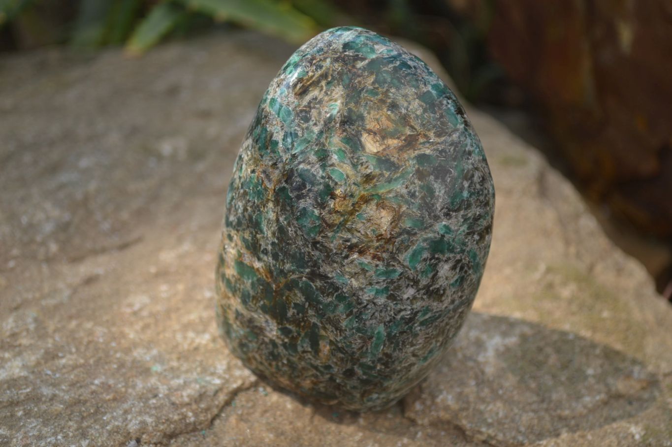 Polished Rare Emerald Mica In Matrix Standing Free Forms x 3 From Mutoko, Zimbabwe - Toprock Gemstones and Minerals 