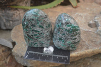 Polished Rare Emerald Mica In Matrix Standing Free Forms x 3 From Mutoko, Zimbabwe - Toprock Gemstones and Minerals 