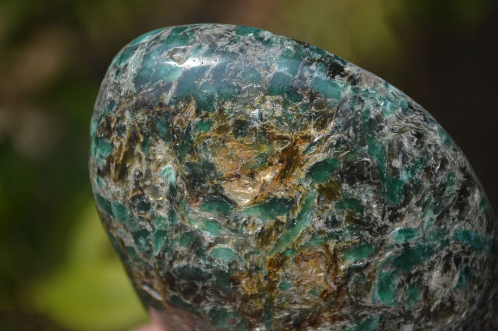 Polished Rare Emerald Mica In Matrix Standing Free Forms x 3 From Mutoko, Zimbabwe - Toprock Gemstones and Minerals 