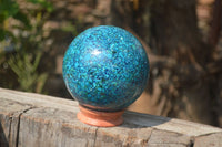 Polished Chrysocolla Conglomerate Spheres x 2 From Congo - Toprock Gemstones and Minerals 