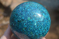 Polished Chrysocolla Conglomerate Spheres x 2 From Congo - Toprock Gemstones and Minerals 