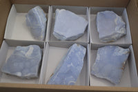 Natural Crystalline Blue Lace Agate Plates x 6 From Namibia - Toprock Gemstones and Minerals 
