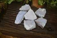 Natural Crystalline Blue Lace Agate Plates x 6 From Namibia - Toprock Gemstones and Minerals 