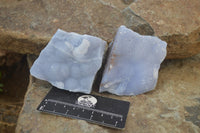 Natural Crystalline Blue Lace Agate Plates x 6 From Namibia - Toprock Gemstones and Minerals 