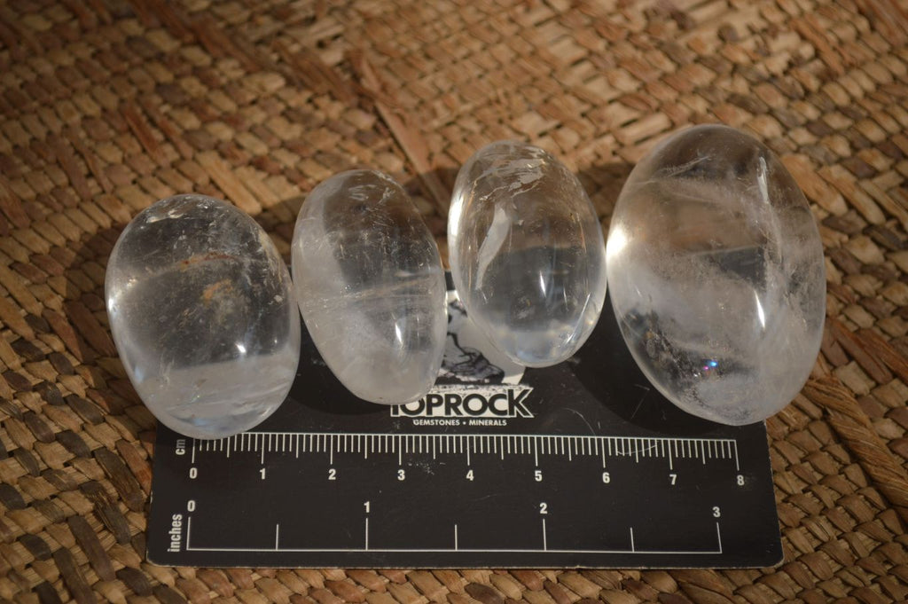 Polished Clear Quartz Palm Stones x 40 From Madagascar - Toprock Gemstones and Minerals 