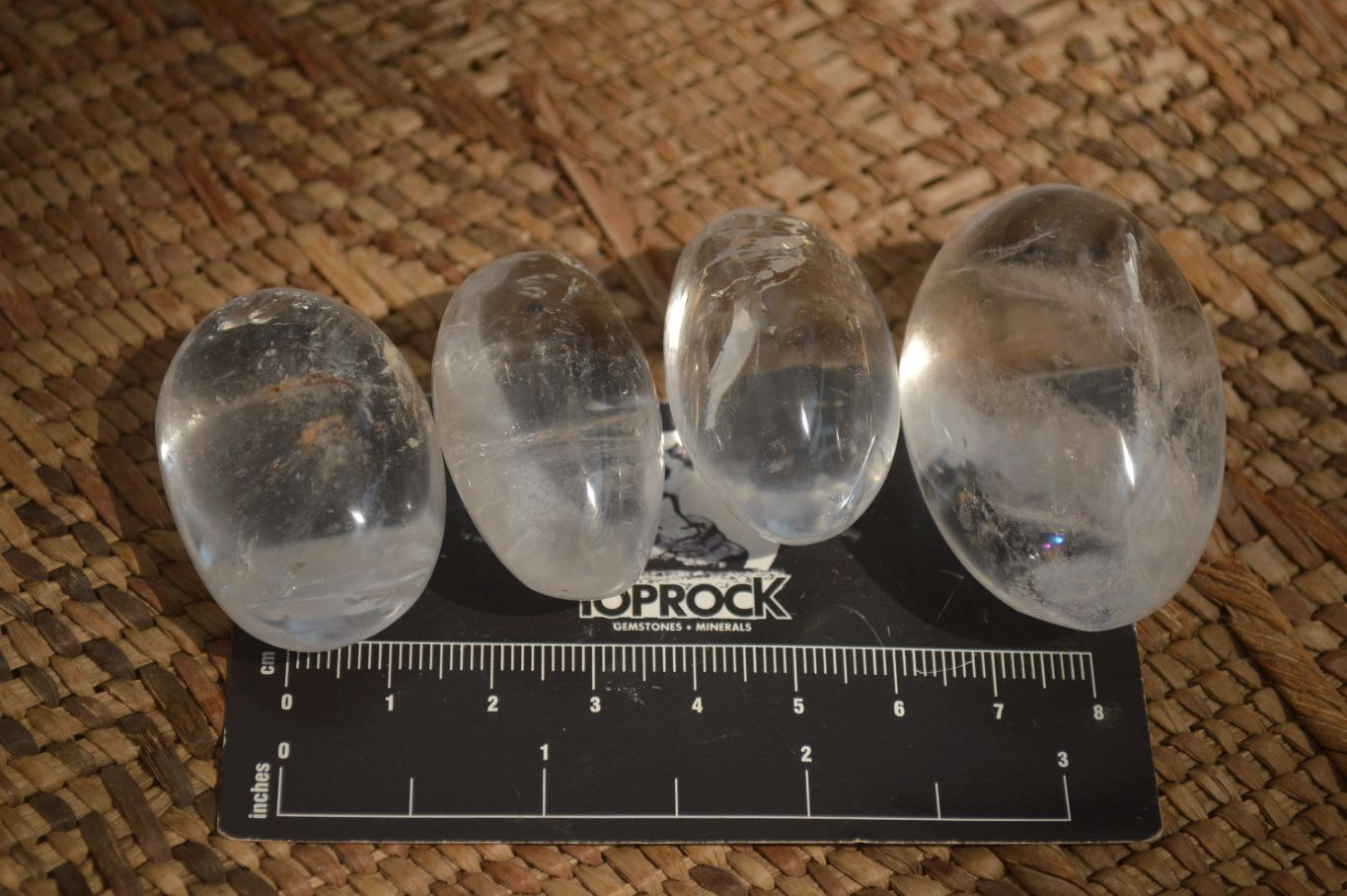 Polished Clear Quartz Palm Stones x 40 From Madagascar - Toprock Gemstones and Minerals 