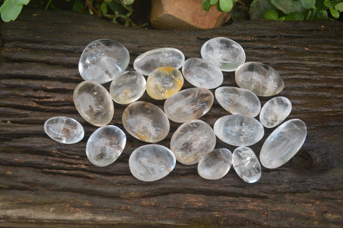 Polished Clear Quartz Palm Stones x 40 From Madagascar - Toprock Gemstones and Minerals 