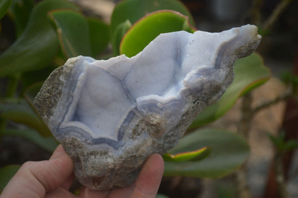 Natural Blue Lace Agate Specimens x 2 From Nsanje, Malawi - Toprock Gemstones and Minerals 