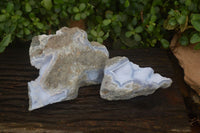 Natural Blue Lace Agate Specimens x 2 From Nsanje, Malawi - Toprock Gemstones and Minerals 