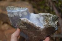 Natural Blue Lace Agate Specimens x 2 From Nsanje, Malawi - Toprock Gemstones and Minerals 