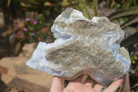 Natural Blue Lace Agate Specimens x 2 From Nsanje, Malawi - Toprock Gemstones and Minerals 