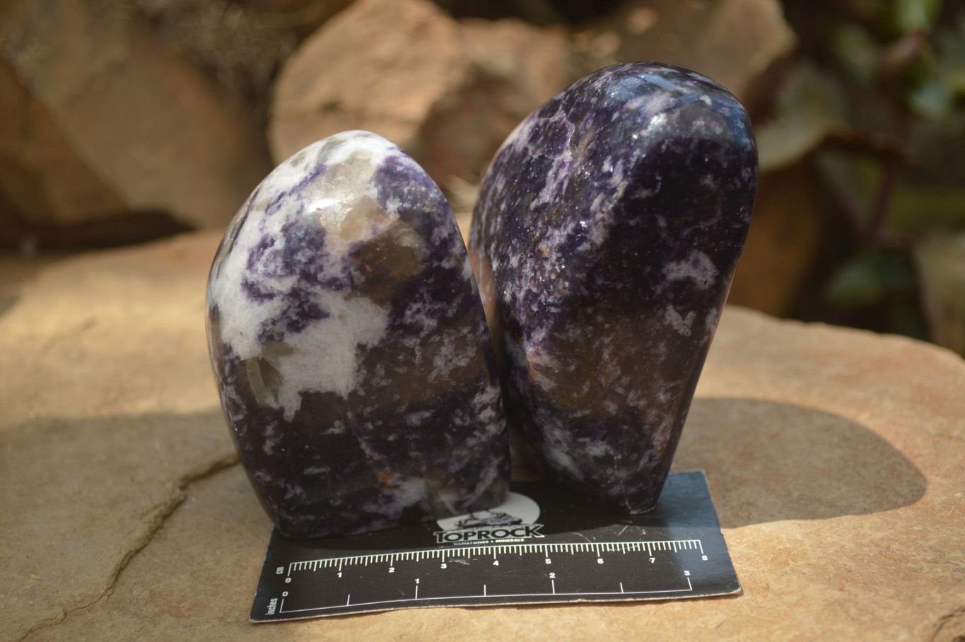 Polished Lepidolite Standing Free Forms x 3 From Zimbabwe - Toprock Gemstones and Minerals 