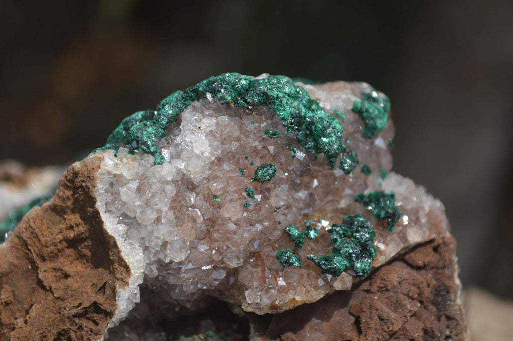 Natural Ball Malachite On Quartz Matrix Specimen x 1 From Kambove, Congo - Toprock Gemstones and Minerals 