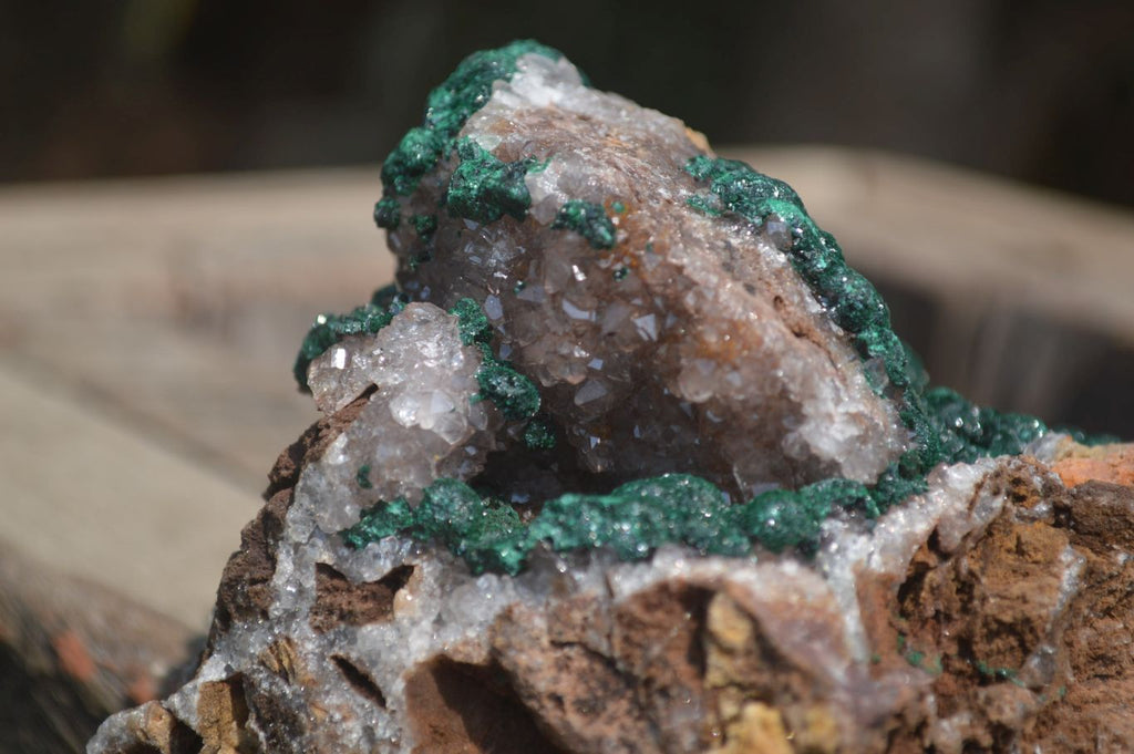 Natural Ball Malachite On Quartz Matrix Specimen x 1 From Kambove, Congo - Toprock Gemstones and Minerals 