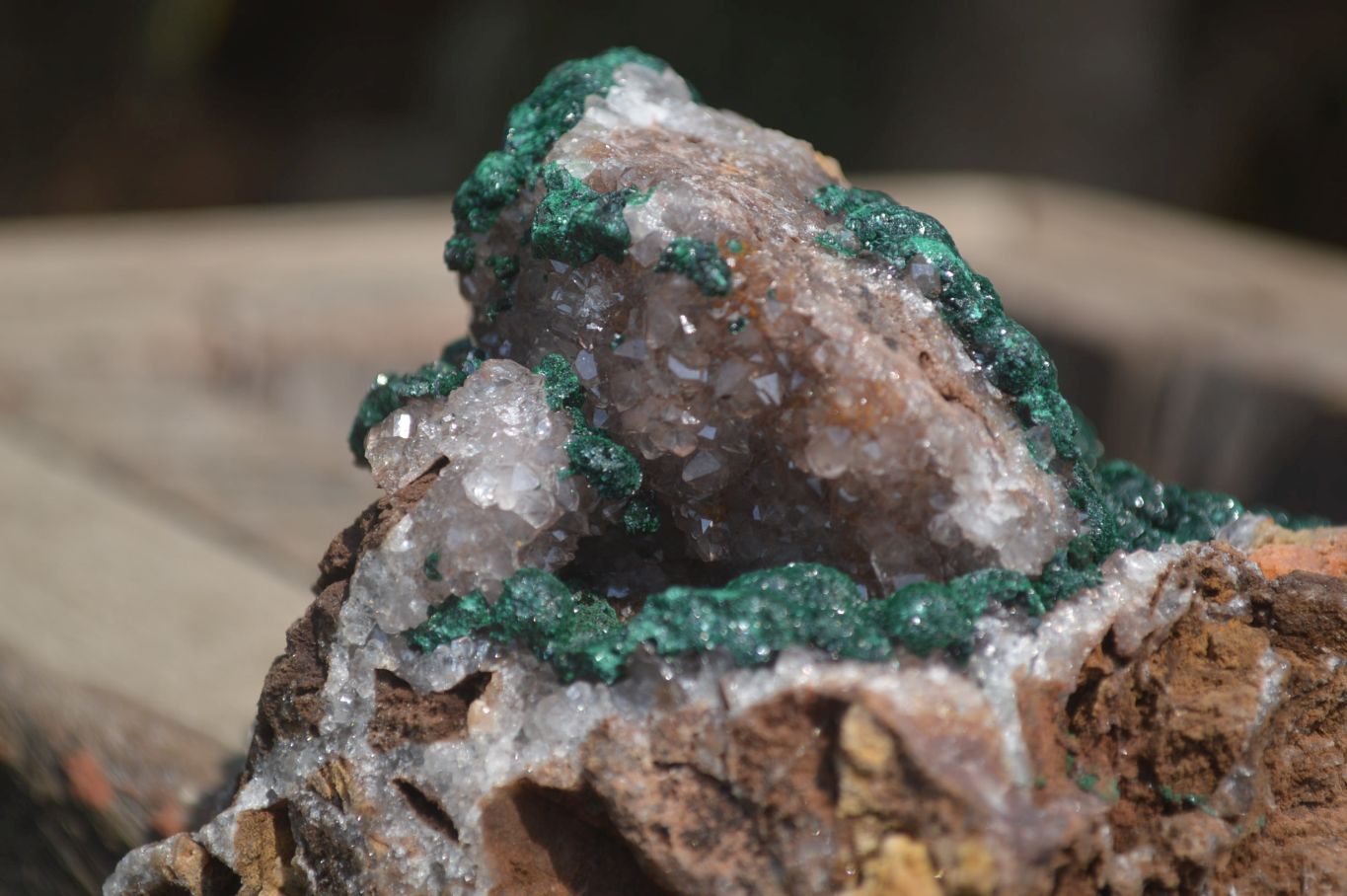 Natural Ball Malachite On Quartz Matrix Specimen x 1 From Kambove, Congo - Toprock Gemstones and Minerals 