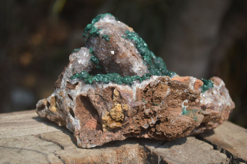 Natural Ball Malachite On Quartz Matrix Specimen x 1 From Kambove, Congo - Toprock Gemstones and Minerals 