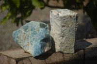 Natural Blue Aquamarine Cobbed Specimens x 3 From Angola