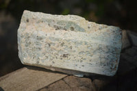 Natural Blue Aquamarine Cobbed Specimens x 3 From Angola
