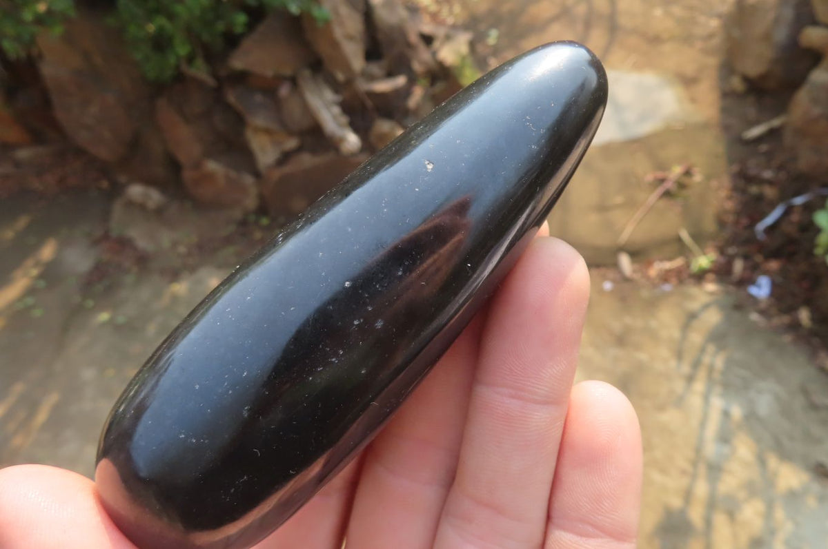 Polished Black Basalt Massage Wands x 12 From Madagascar - Toprock Gemstones and Minerals 