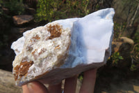Natural Crystalline Blue Lace Agate Plates x 2 From Namibia - Toprock Gemstones and Minerals 