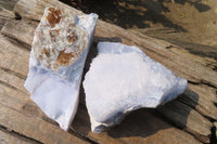 Natural Crystalline Blue Lace Agate Plates x 2 From Namibia - Toprock Gemstones and Minerals 