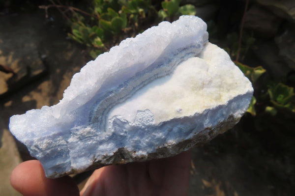 Natural Crystalline Blue Lace Agate Plates x 2 From Namibia - Toprock Gemstones and Minerals 
