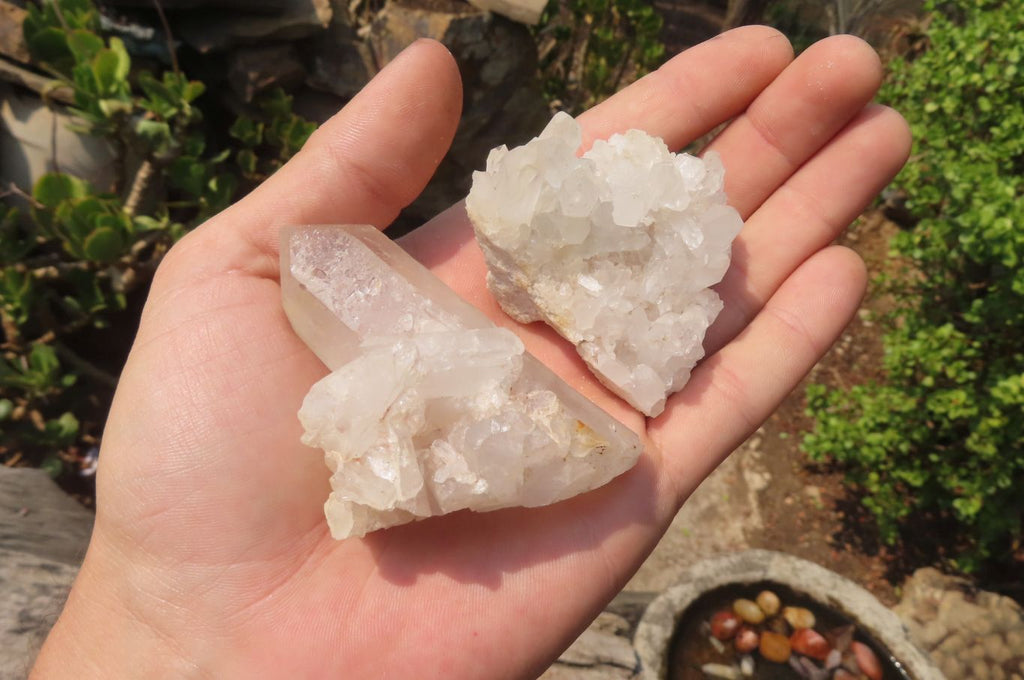 Natural Clear Quartz Crystal Clusters x 12 From Madagascar - Toprock Gemstones and Minerals 