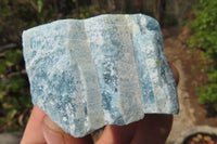Natural Blue Aquamarine Cobbed Specimens x 7 From Angola