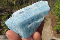 Natural Blue Aquamarine Cobbed Specimens x 7 From Angola