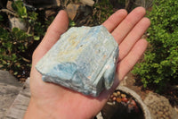 Natural Blue Aquamarine Cobbed Specimens x 7 From Angola