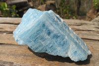Natural Blue Aquamarine Cobbed Specimens x 7 From Angola