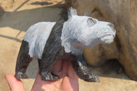 Polished Wonder Stone Panda Carvings x 2 From Zimbabwe - Toprock Gemstones and Minerals 