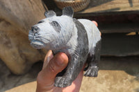 Polished Wonder Stone Panda Carvings x 2 From Zimbabwe - Toprock Gemstones and Minerals 