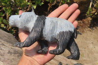 Polished Wonder Stone Panda Carvings x 2 From Zimbabwe - Toprock Gemstones and Minerals 