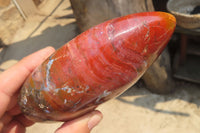 Polished Red Jasper Standing Free Forms x 3 From Madagascar - Toprock Gemstones and Minerals 
