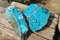 Natural Silica Chrysocolla Specimens x 2 From Kulukuluku, Congo - Toprock Gemstones and Minerals 