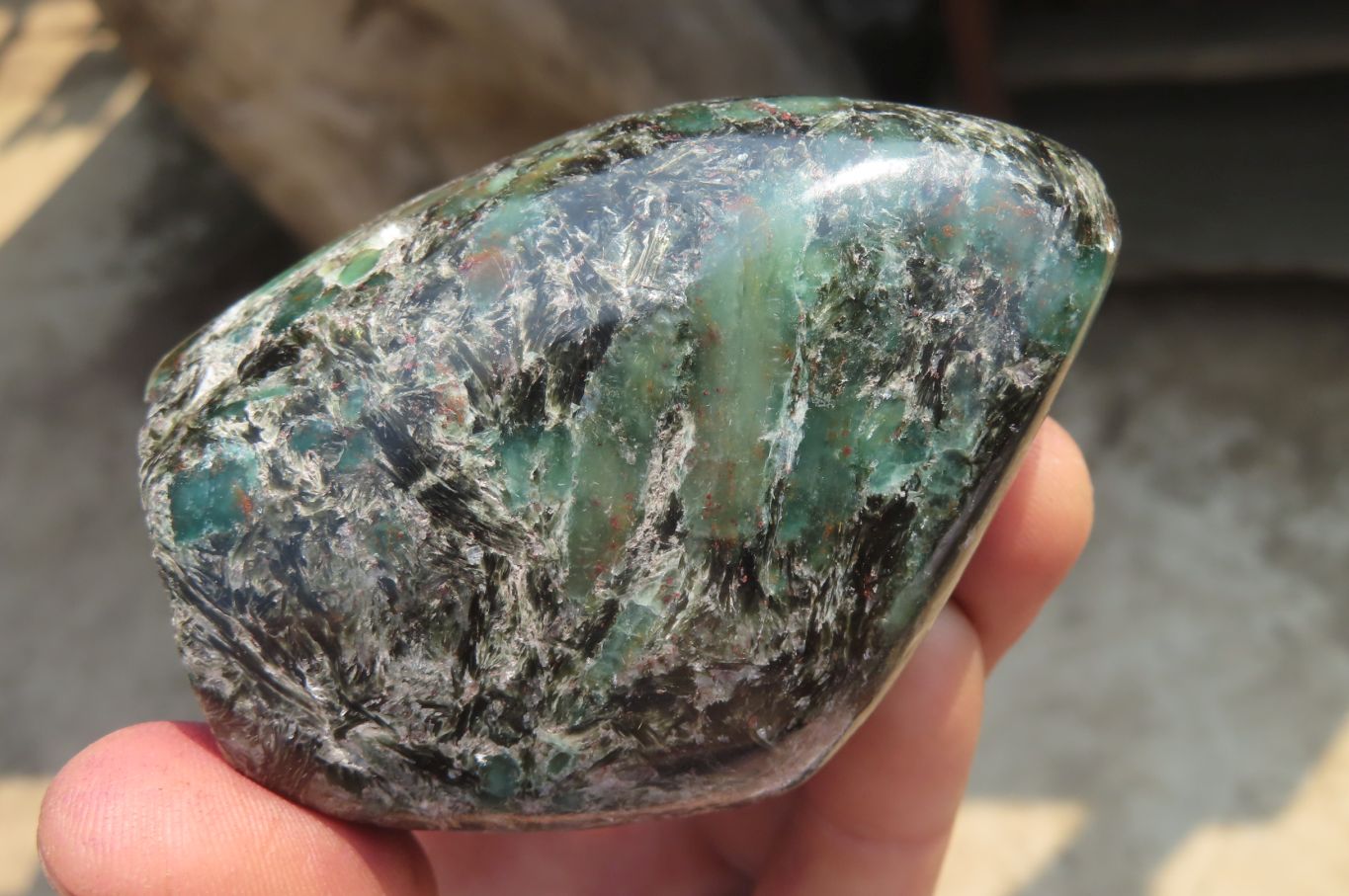 Polished Rare Emerald Mica In Matrix Standing Free Forms x 4 From Mutoko, Zimbabwe - Toprock Gemstones and Minerals 