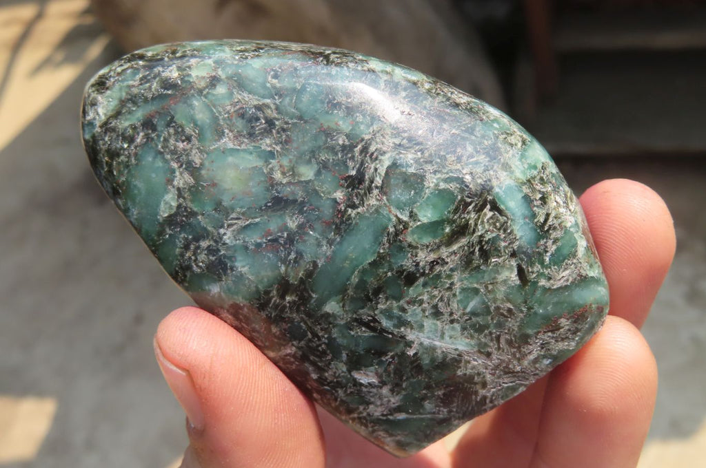 Polished Rare Emerald Mica In Matrix Standing Free Forms x 4 From Mutoko, Zimbabwe - Toprock Gemstones and Minerals 