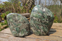 Polished Rare Emerald Mica In Matrix Standing Free Forms x 4 From Mutoko, Zimbabwe - Toprock Gemstones and Minerals 
