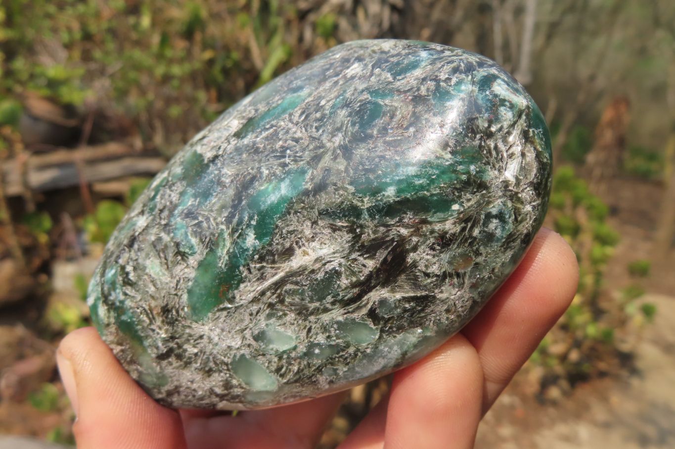 Polished Rare Emerald Mica In Matrix Standing Free Forms x 4 From Mutoko, Zimbabwe - Toprock Gemstones and Minerals 