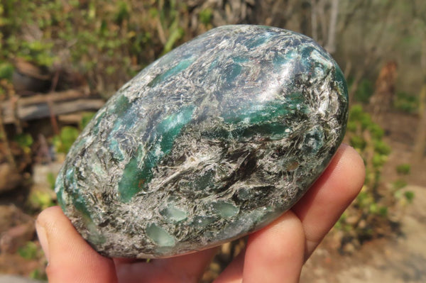 Polished Rare Emerald Mica In Matrix Standing Free Forms x 4 From Mutoko, Zimbabwe - Toprock Gemstones and Minerals 