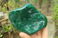 Polished Flower Banded Malachite Free Forms x 4 From Congo - Toprock Gemstones and Minerals 